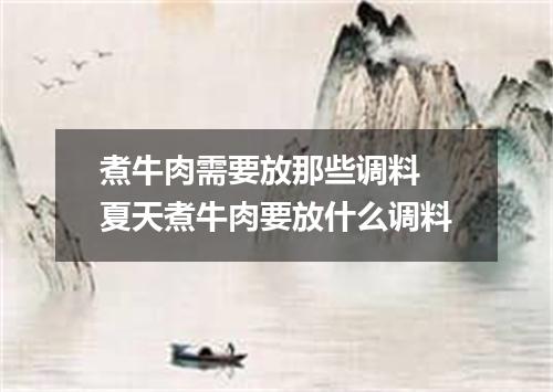 煮牛肉需要放那些调料 夏天煮牛肉要放什么调料