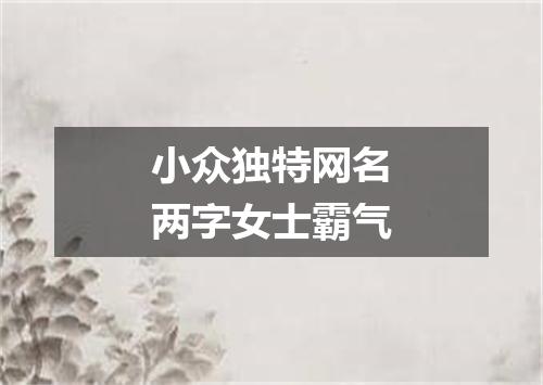 小众独特网名两字女士霸气