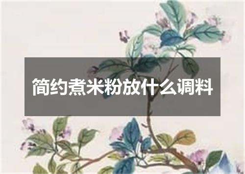 简约煮米粉放什么调料