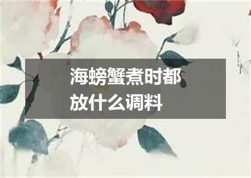 海螃蟹煮时都放什么调料