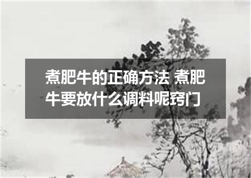 煮肥牛的正确方法 煮肥牛要放什么调料呢窍门