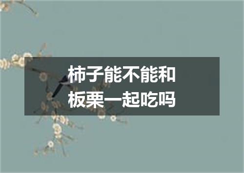 柿子能不能和板栗一起吃吗
