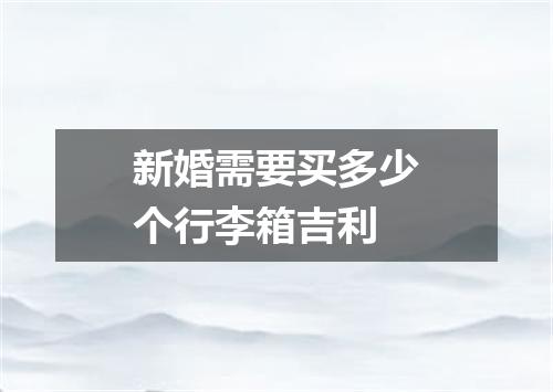 新婚需要买多少个行李箱吉利