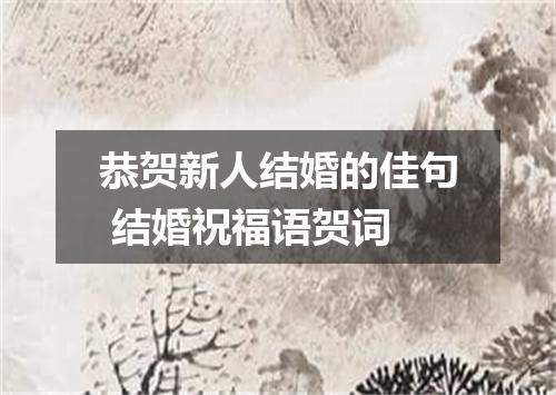 恭贺新人结婚的佳句 结婚祝福语贺词