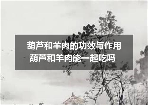 葫芦和羊肉的功效与作用 葫芦和羊肉能一起吃吗