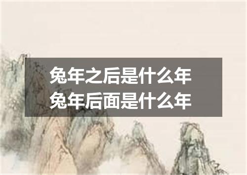 兔年之后是什么年 兔年后面是什么年