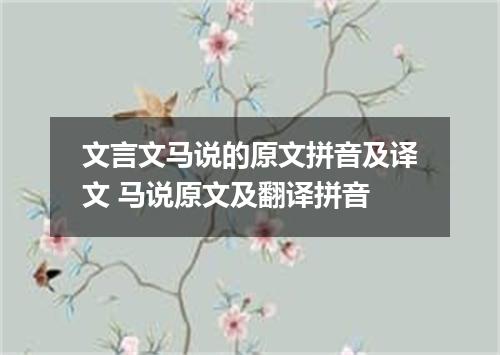 文言文马说的原文拼音及译文 马说原文及翻译拼音