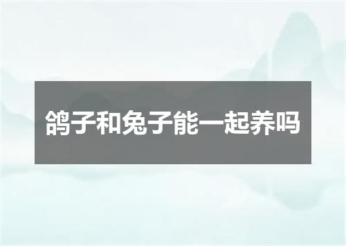 鸽子和兔子能一起养吗