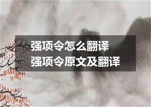 强项令怎么翻译 强项令原文及翻译