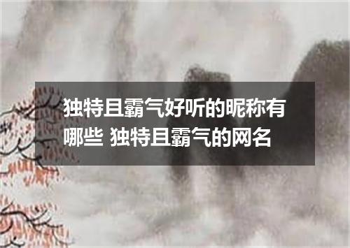 独特且霸气好听的昵称有哪些 独特且霸气的网名