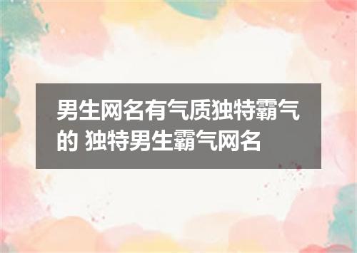 男生网名有气质独特霸气的 独特男生霸气网名