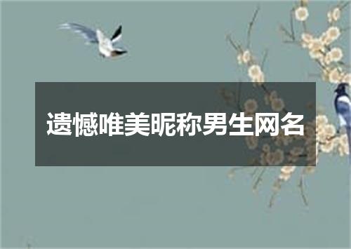 遗憾唯美昵称男生网名