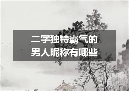 二字独特霸气的男人昵称有哪些