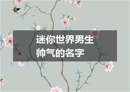 迷你世界男生帅气的名字