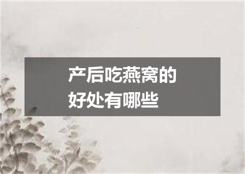 产后吃燕窝的好处有哪些