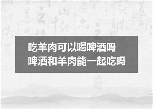 吃羊肉可以喝啤酒吗 啤酒和羊肉能一起吃吗