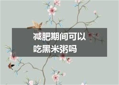 减肥期间可以吃黑米粥吗