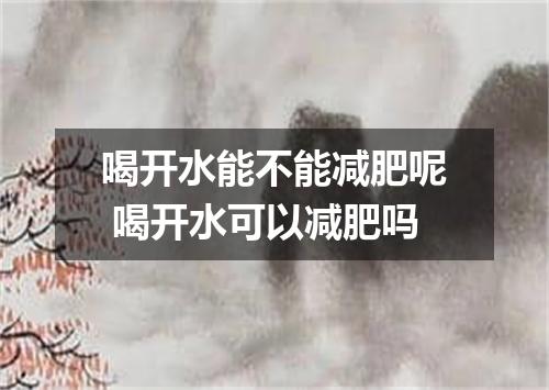 喝开水能不能减肥呢 喝开水可以减肥吗