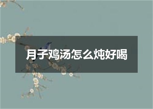 月子鸡汤怎么炖好喝