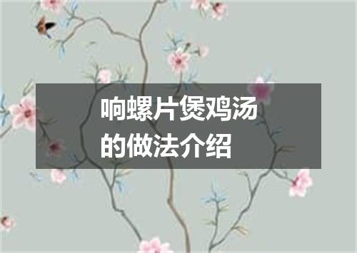 响螺片煲鸡汤的做法介绍
