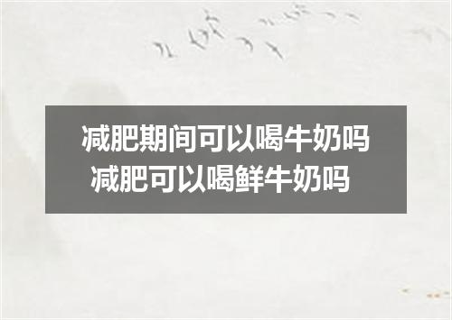 减肥期间可以喝牛奶吗 减肥可以喝鲜牛奶吗