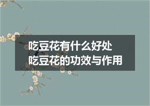 吃豆花有什么好处 吃豆花的功效与作用