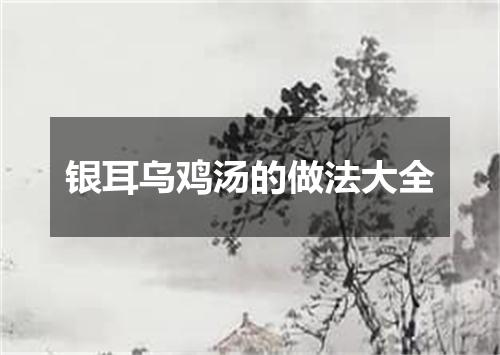 银耳乌鸡汤的做法大全