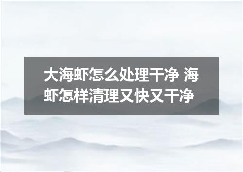 大海虾怎么处理干净 海虾怎样清理又快又干净