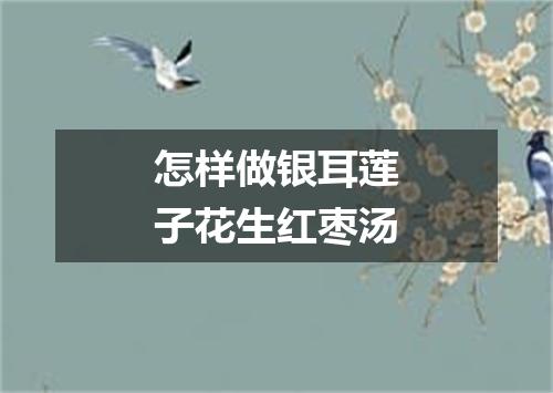 怎样做银耳莲子花生红枣汤