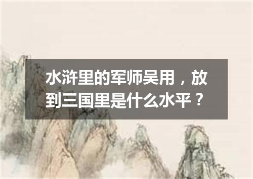 水浒里的军师吴用，放到三国里是什么水平？
