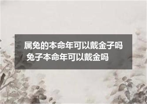 属兔的本命年可以戴金子吗 兔子本命年可以戴金吗