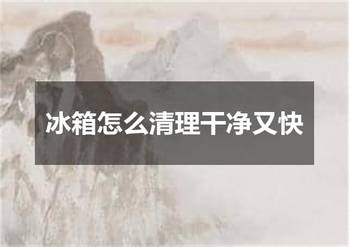 冰箱怎么清理干净又快
