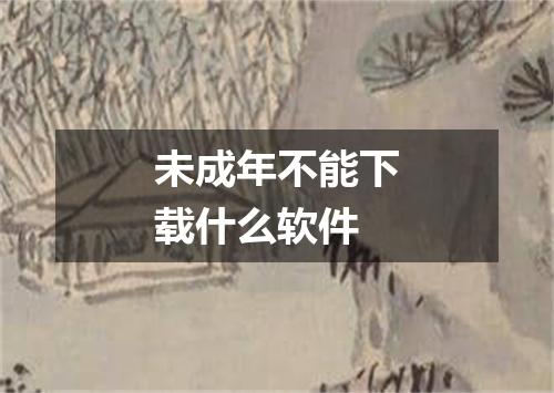 未成年不能下载什么软件