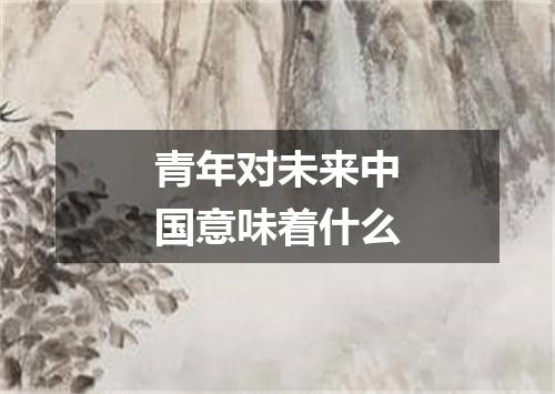 青年对未来中国意味着什么