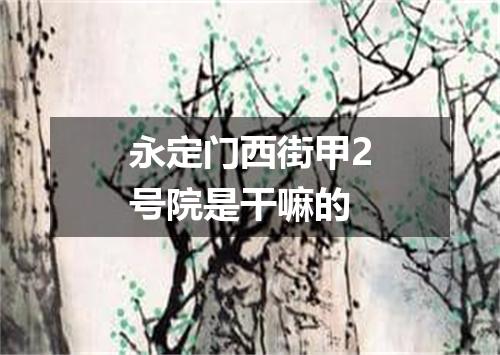 永定门西街甲2号院是干嘛的