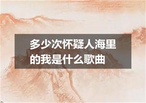 多少次怀疑人海里的我是什么歌曲
