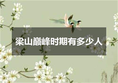 梁山巅峰时期有多少人