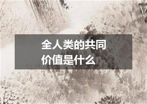 全人类的共同价值是什么