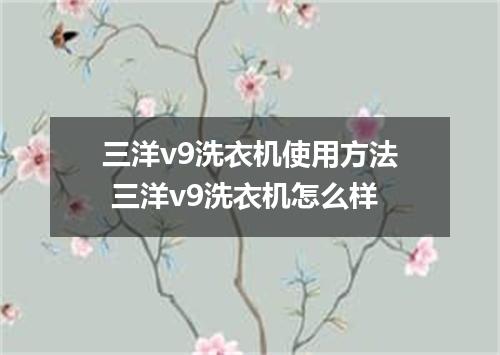 三洋v9洗衣机使用方法 三洋v9洗衣机怎么样
