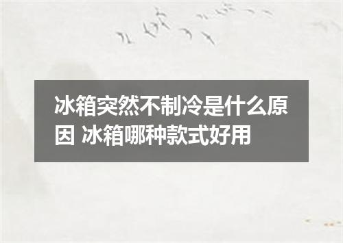 冰箱突然不制冷是什么原因 冰箱哪种款式好用