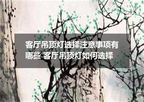 客厅吊顶灯选择注意事项有哪些 客厅吊顶灯如何选择