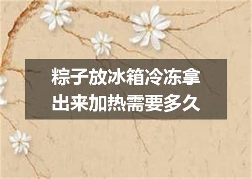 粽子放冰箱冷冻拿出来加热需要多久