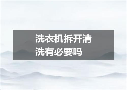 洗衣机拆开清洗有必要吗