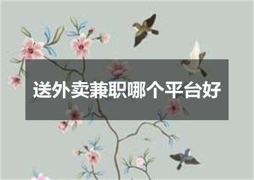 送外卖兼职哪个平台好