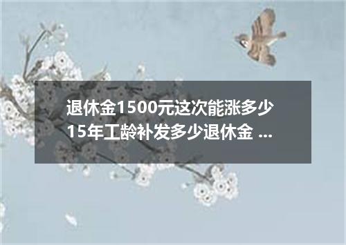 退休金1500元这次能涨多少 15年工龄补发多少退休金 -今日热点