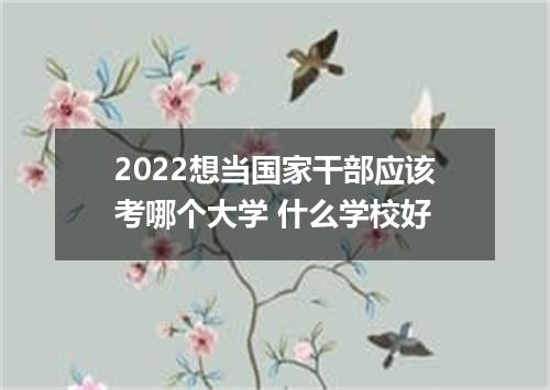 2022想当国家干部应该考哪个大学 什么学校好