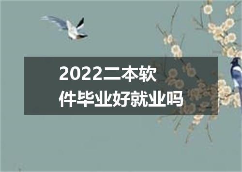 2022二本软件毕业好就业吗