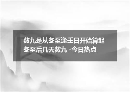 数九是从冬至逢壬日开始算起 冬至后几天数九 -今日热点