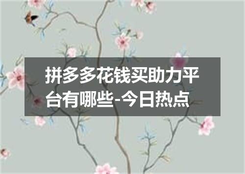 拼多多花钱买助力平台有哪些-今日热点