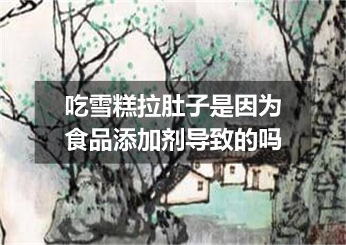 吃雪糕拉肚子是因为食品添加剂导致的吗